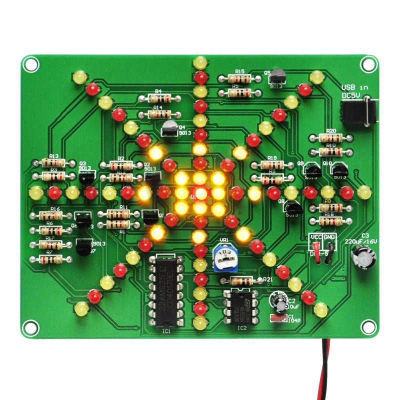 Gikfun Electronic LED Flashing Lights Soldering Practice Board PCB DIY Kit EK1874 - Image 1